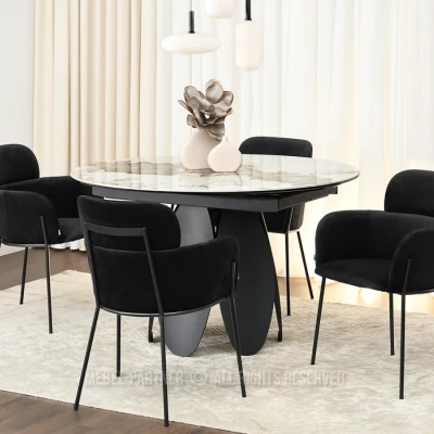 Čalouněná jídelní židle ELIZARA - černá