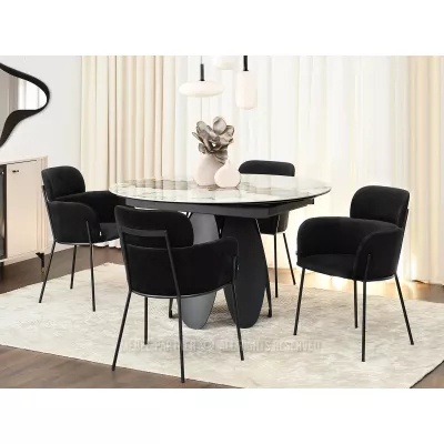 Čalouněná jídelní židle ELIZARA - černá