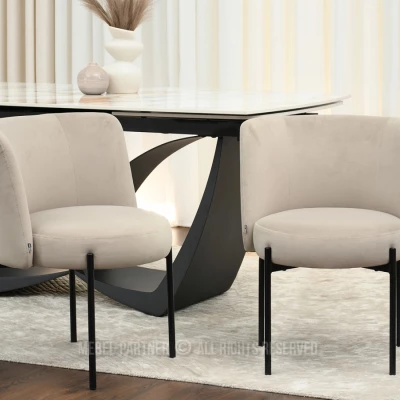 Čalouněná jídelní židle LITKA - béžová / černá