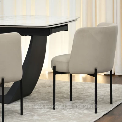 Čalouněná jídelní židle LITKA - béžová / černá