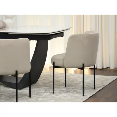 Čalouněná jídelní židle LITKA - béžová / černá