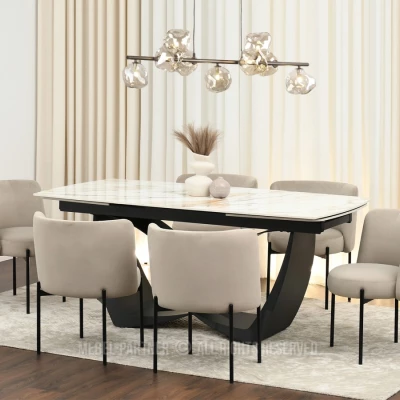 Čalouněná jídelní židle LITKA - béžová / černá