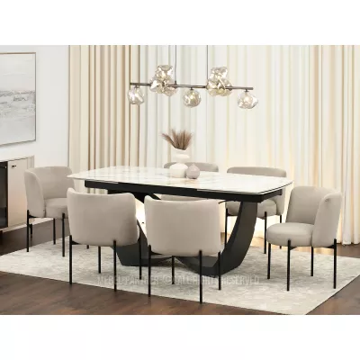 Čalouněná jídelní židle LITKA - béžová / černá