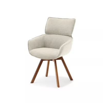 Čalouněná židle ARISAY - béžová / ořech