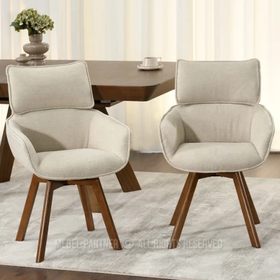 Čalouněná židle ARISAY - béžová / ořech