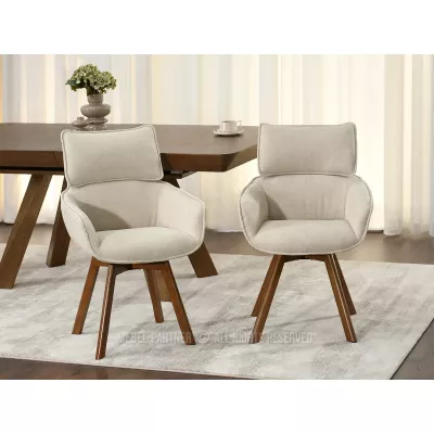 Čalouněná židle ARISAY - béžová / ořech