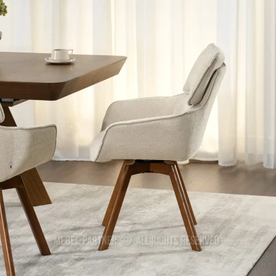 Čalouněná židle ARISAY - béžová / ořech