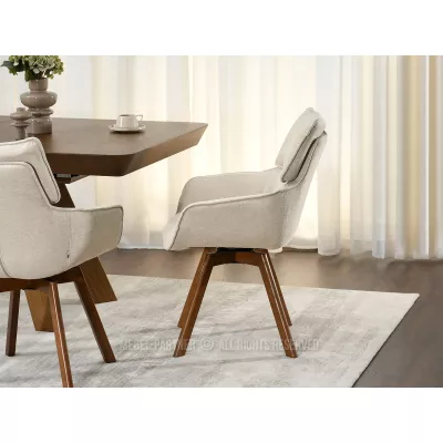 Čalouněná židle ARISAY - béžová / ořech