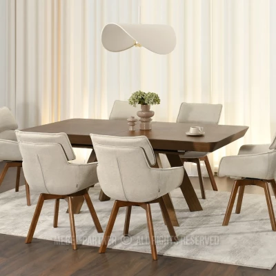 Čalouněná židle ARISAY - béžová / ořech