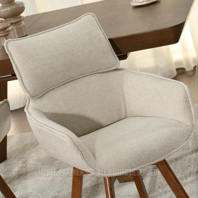 Čalouněná židle ARISAY - béžová / ořech