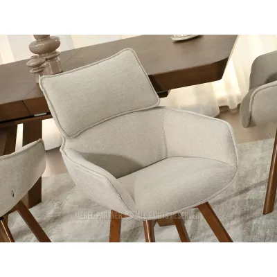 Čalouněná židle ARISAY - béžová / ořech