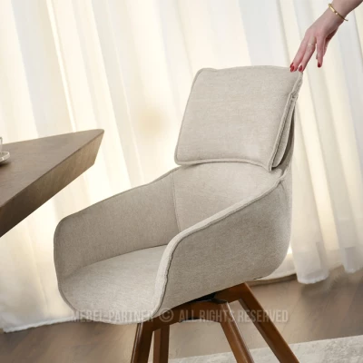 Čalouněná židle ARISAY - béžová / ořech