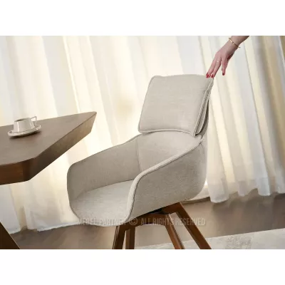 Čalouněná židle ARISAY - béžová / ořech