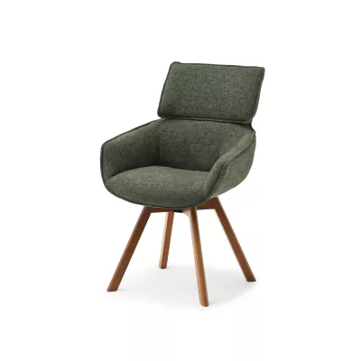 Čalouněná židle ARISAY - zelená / ořech