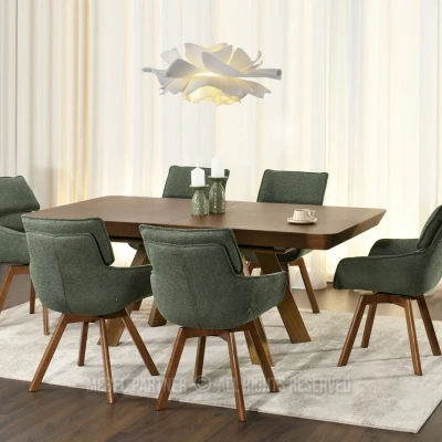 Čalouněná židle ARISAY - zelená / ořech