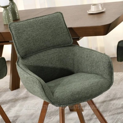 Čalouněná židle ARISAY - zelená / ořech