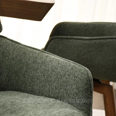 Čalouněná židle ARISAY - zelená / ořech