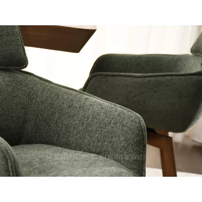 Čalouněná židle ARISAY - zelená / ořech