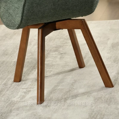 Čalouněná židle ARISAY - zelená / ořech