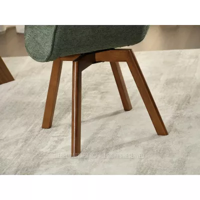 Čalouněná židle ARISAY - zelená / ořech