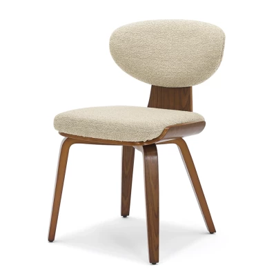 Jídelní židle GLENDA - béžová / ořech