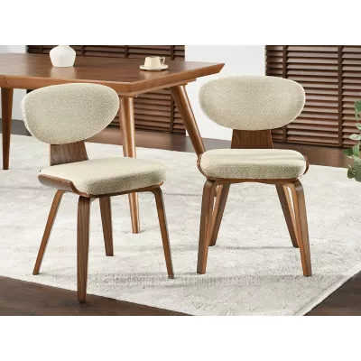 Jídelní židle GLENDA - béžová / ořech