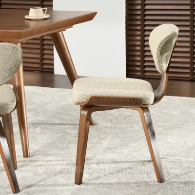 Jídelní židle GLENDA - béžová / ořech