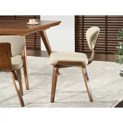 Jídelní židle GLENDA - béžová / ořech