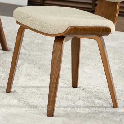 Jídelní židle GLENDA - béžová / ořech