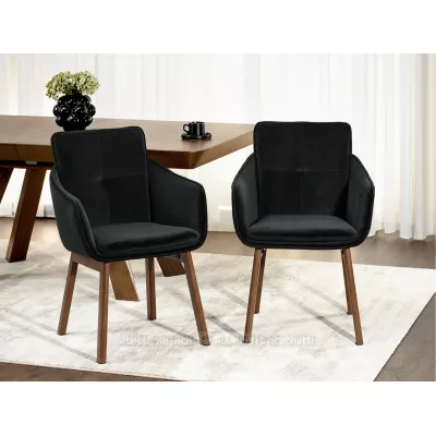 Elegantní jídelní židle VIVIENNE - černá / ořech