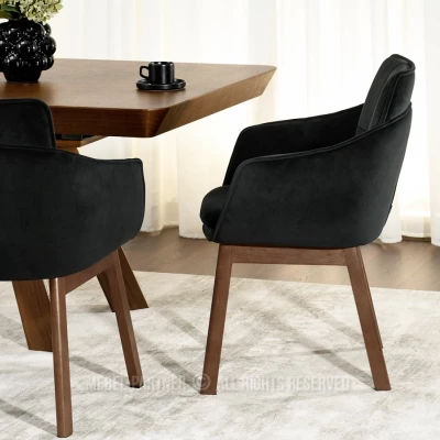 Elegantní jídelní židle VIVIENNE - černá / ořech