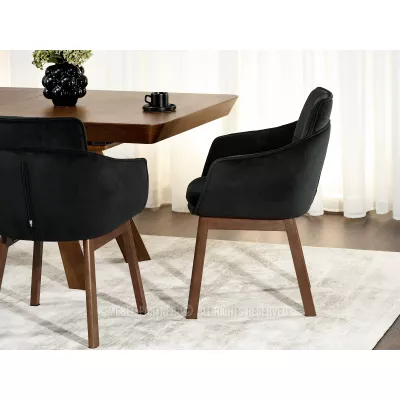 Elegantní jídelní židle VIVIENNE - černá / ořech