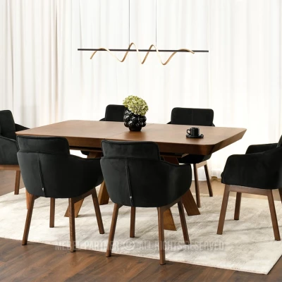 Elegantní jídelní židle VIVIENNE - černá / ořech