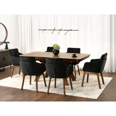 Elegantní jídelní židle VIVIENNE - černá / ořech