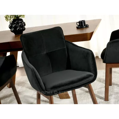 Elegantní jídelní židle VIVIENNE - černá / ořech