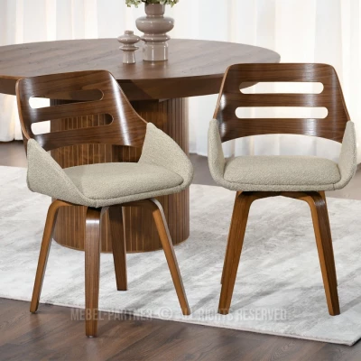 Jídelní židle JIHAN - ořech / béžová