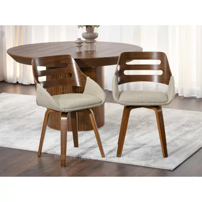 Jídelní židle JIHAN - ořech / béžová