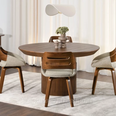 Jídelní židle JIHAN - ořech / béžová