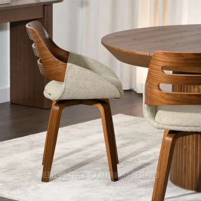 Jídelní židle JIHAN - ořech / béžová