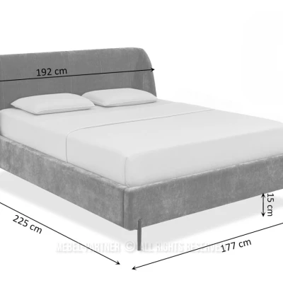 Manželská čalouněná postel 160x200 HARIETA - zelená