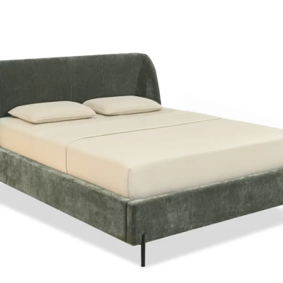 Manželská čalouněná postel 160x200 HARIETA - zelená