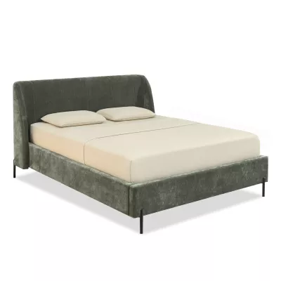 Manželská čalouněná postel 160x200 HARIETA - zelená