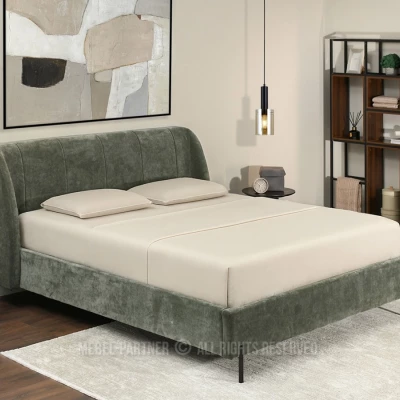 Manželská čalouněná postel 160x200 HARIETA - zelená