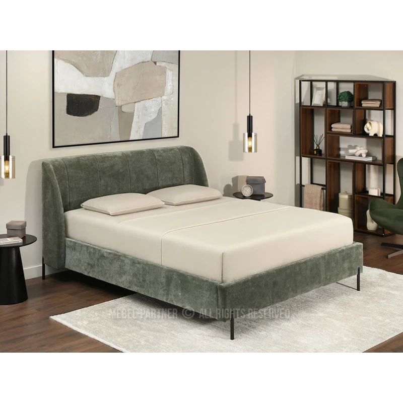 Manželská čalouněná postel 160x200 HARIETA - zelená
