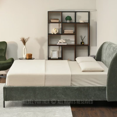 Manželská čalouněná postel 160x200 HARIETA - zelená