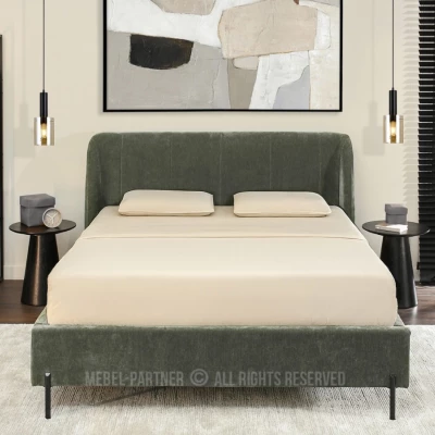 Manželská čalouněná postel 160x200 HARIETA - zelená