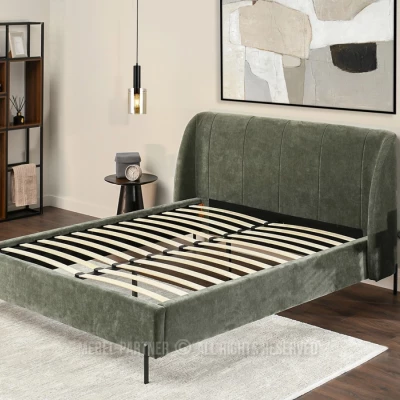 Manželská čalouněná postel 160x200 HARIETA - zelená