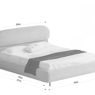 Designová manželská postel 160x200 ILDIKA - béžová