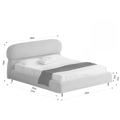 Designová manželská postel 160x200 ILDIKA - béžová