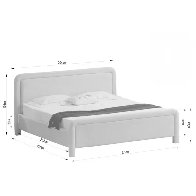 Čalouněná postel 180x200 JAKUBA - krémová